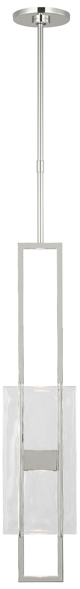 Visual Comfort Modern 2700K LED 28 inch Nickel and Chunky Glass Pendant