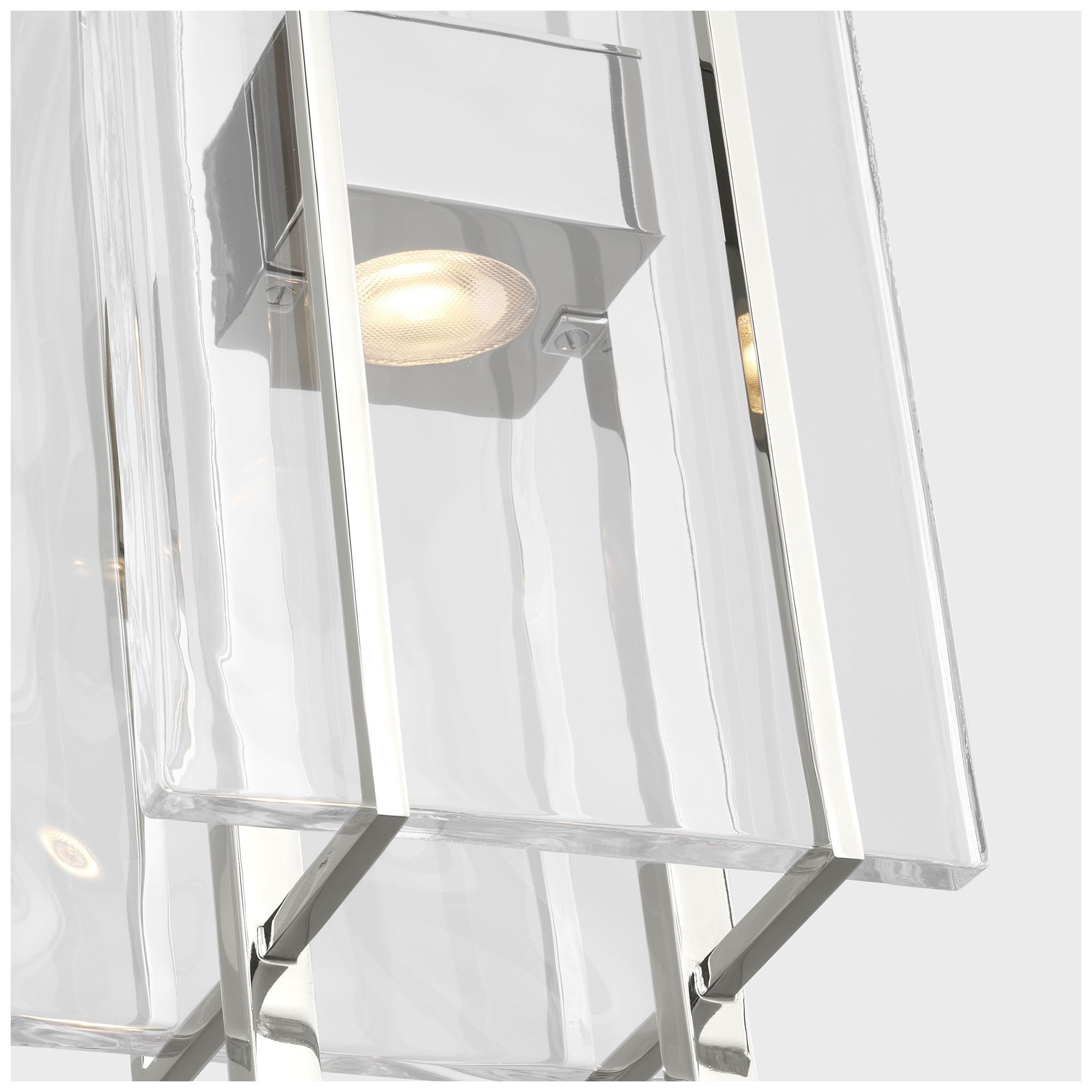 Image 3 Visual Comfort Modern 2700K LED 28 inch Nickel and Chunky Glass Pendant more views