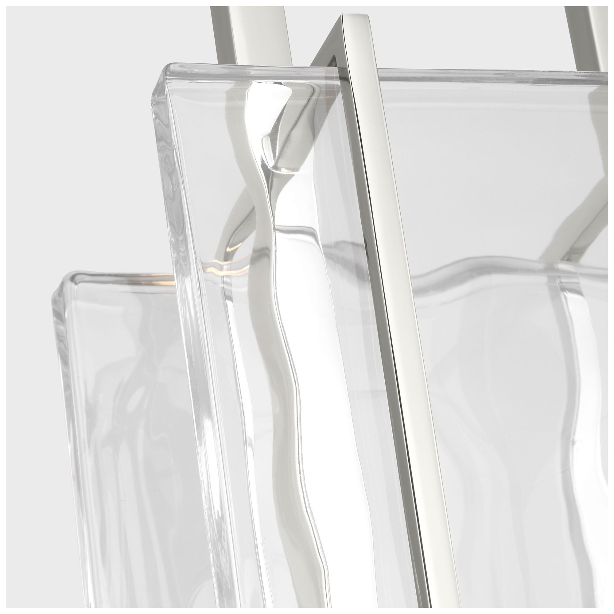 Image 4 Visual Comfort Modern 2700K LED 28 inch Nickel and Chunky Glass Pendant more views