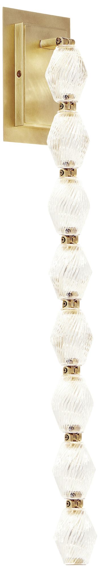 Image 2 Visual Comfort Modern 2700K LED 28 inch Tall Crystal and Brass Wall Sconce more views