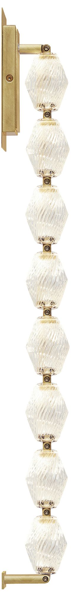 Visual Comfort Modern 2700K LED 28 inch Tall Crystal and Brass Wall Sconce