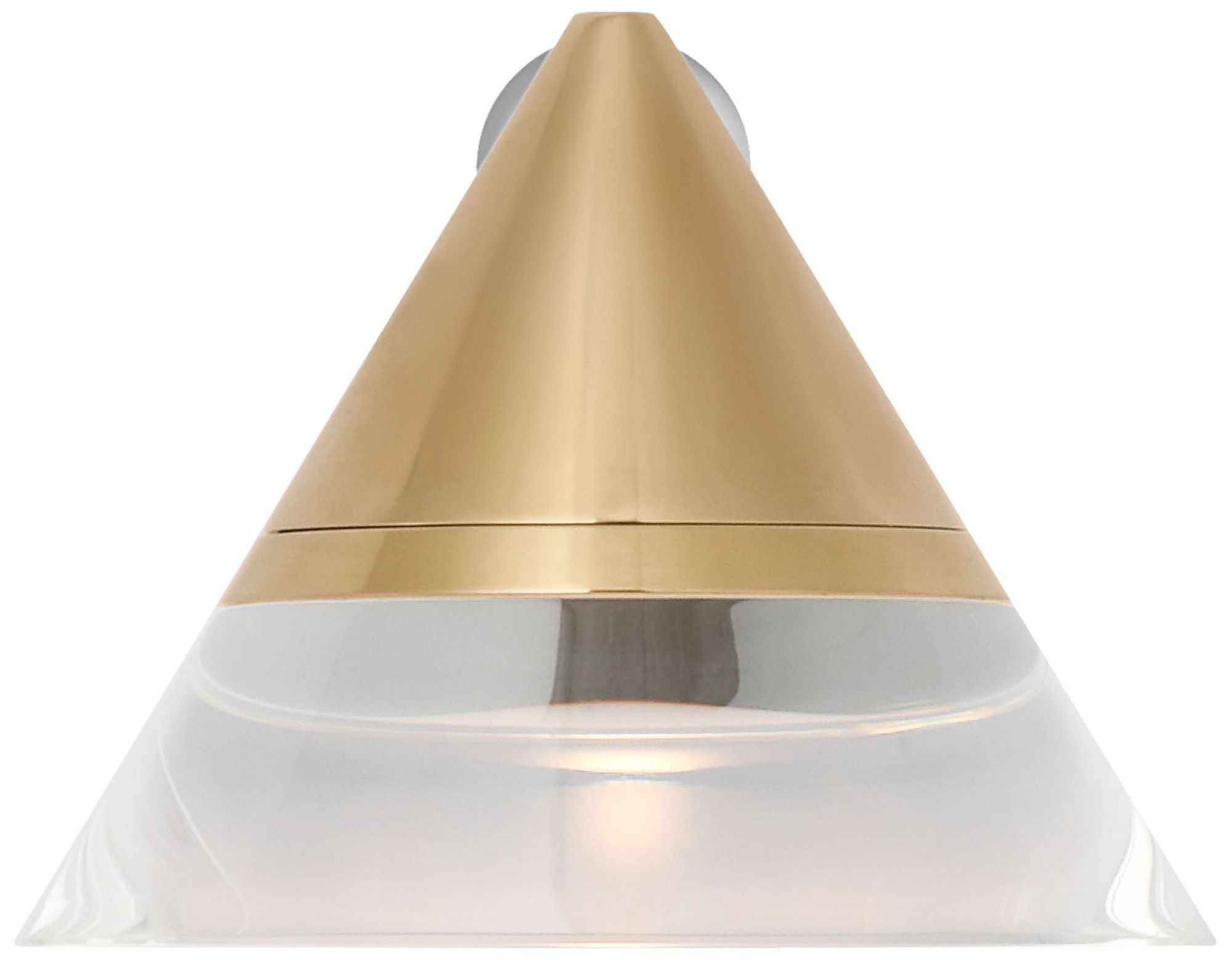 Visual Comfort Modern 2700K LED 4 inch Wide Crystal and Brass Wall Sconce