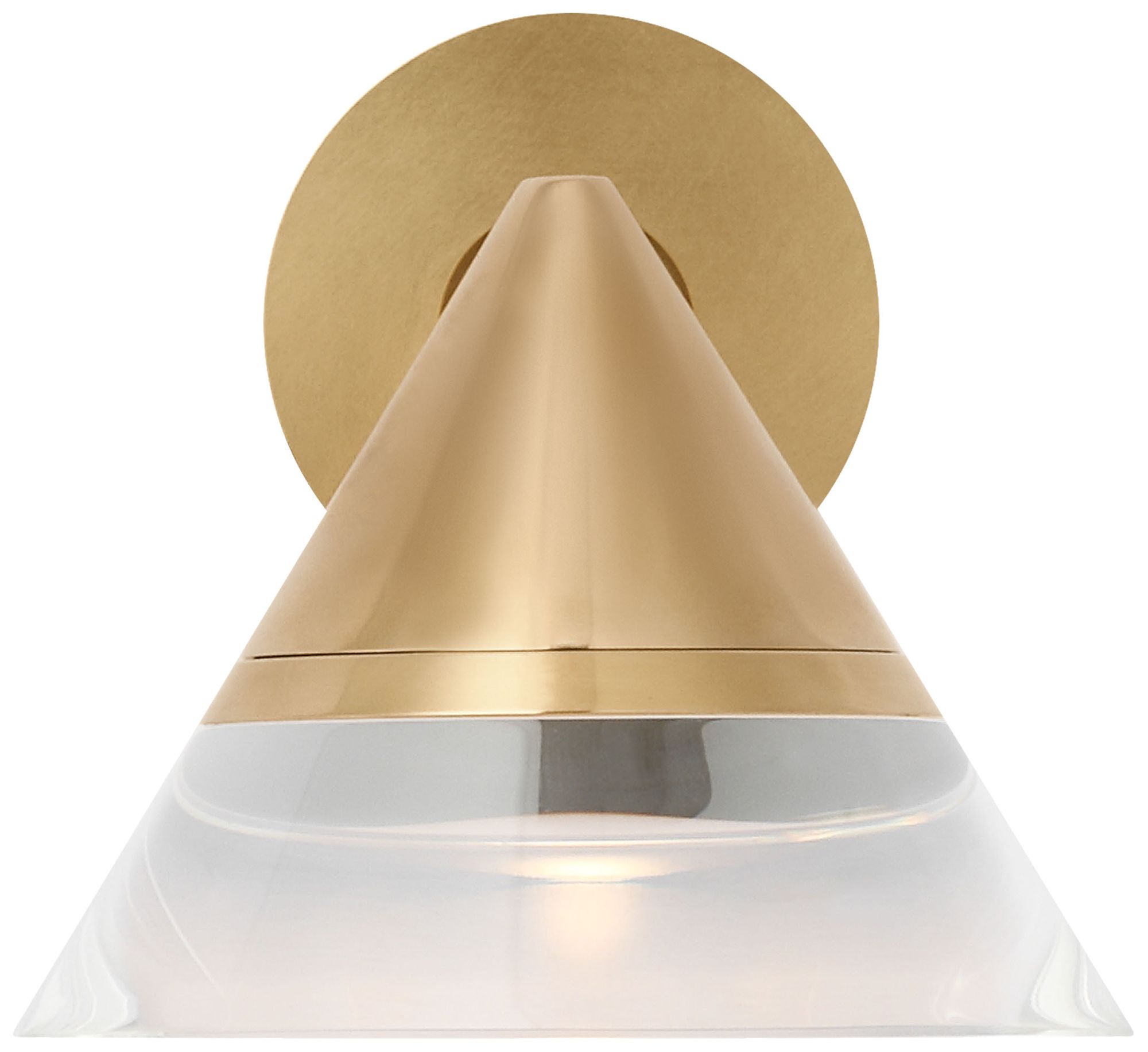 Image 2 Visual Comfort Modern 2700K LED 4 inch Wide Crystal and Brass Wall Sconce more views