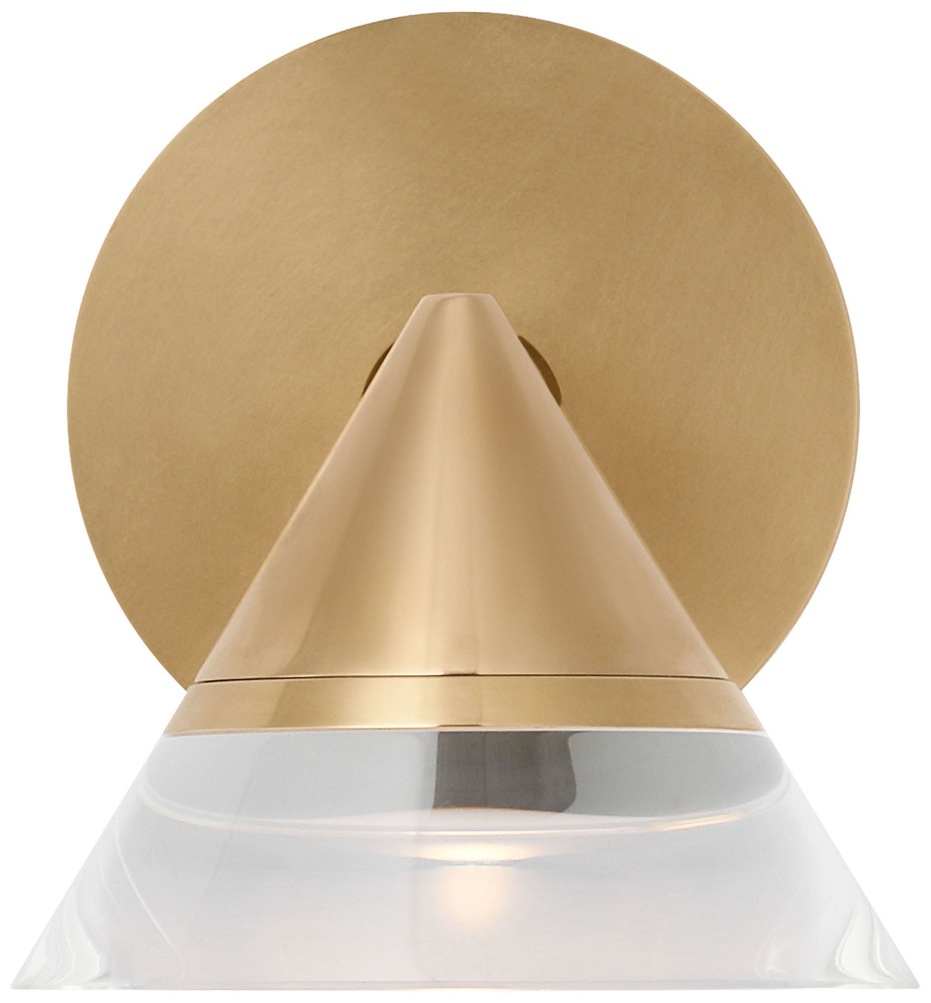 Image 3 Visual Comfort Modern 2700K LED 4 inch Wide Crystal and Brass Wall Sconce more views