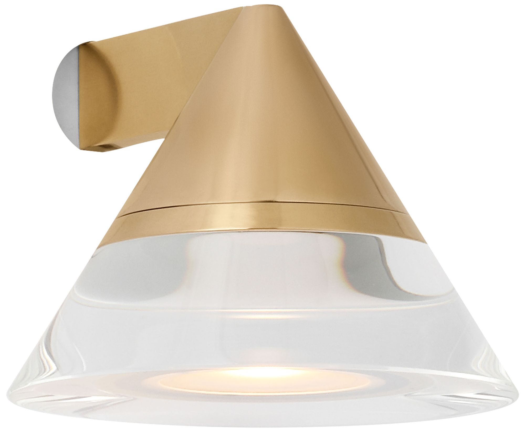 Image 4 Visual Comfort Modern 2700K LED 4 inch Wide Crystal and Brass Wall Sconce more views