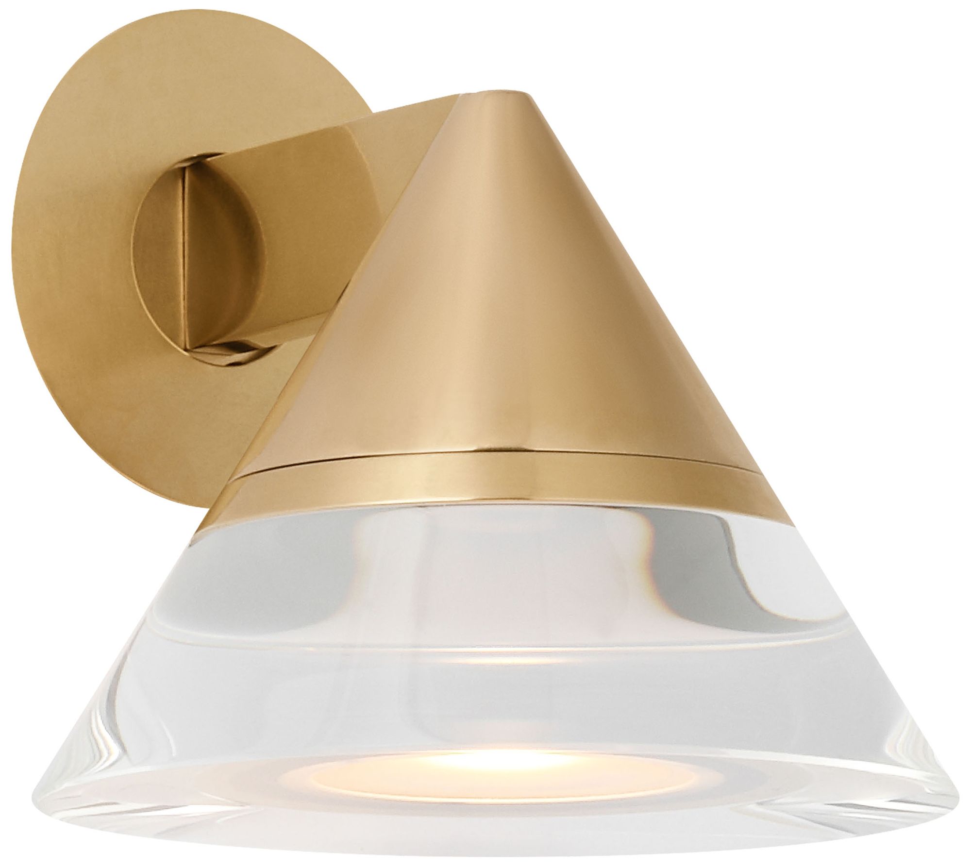 Image 5 Visual Comfort Modern 2700K LED 4 inch Wide Crystal and Brass Wall Sconce more views