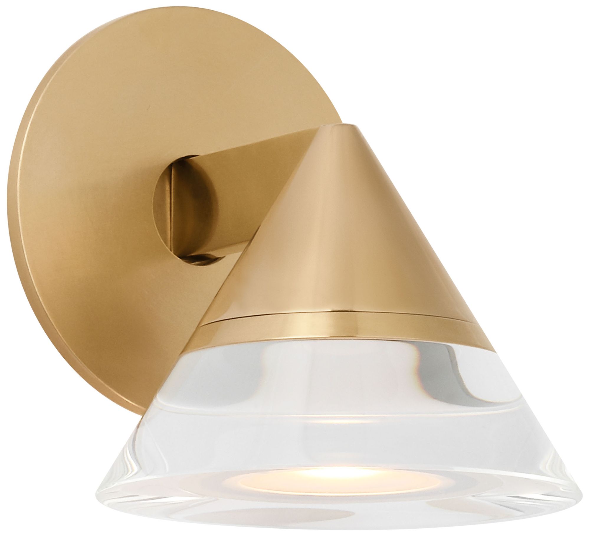 Image 6 Visual Comfort Modern 2700K LED 4 inch Wide Crystal and Brass Wall Sconce more views