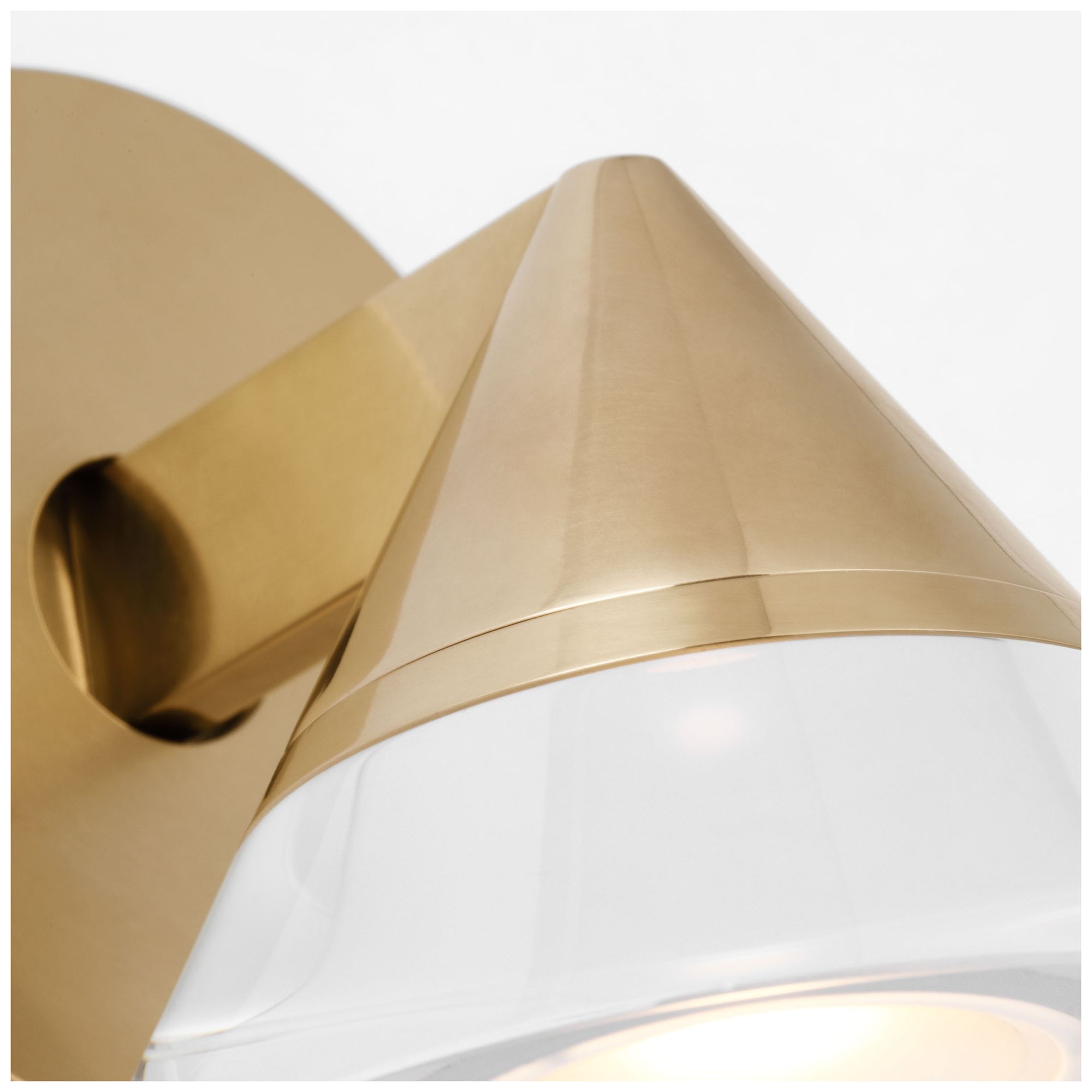 Image 7 Visual Comfort Modern 2700K LED 4 inch Wide Crystal and Brass Wall Sconce more views