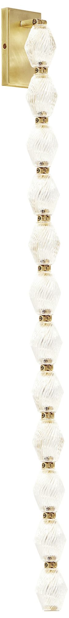 Image 3 Visual Comfort Modern 2700K LED 40 inch Tall Crystal and Brass Wall Sconce more views