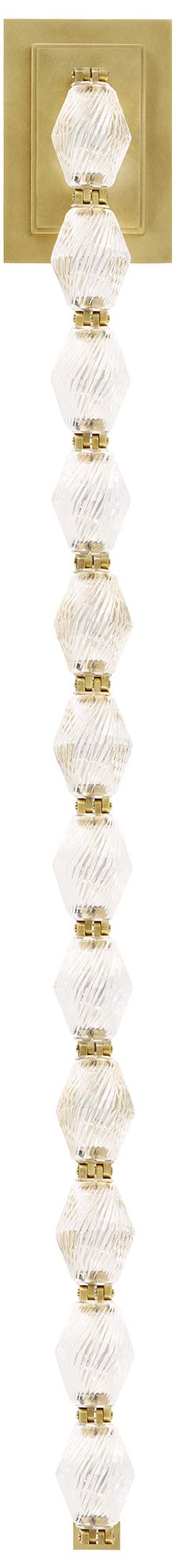 Image 4 Visual Comfort Modern 2700K LED 40 inch Tall Crystal and Brass Wall Sconce more views