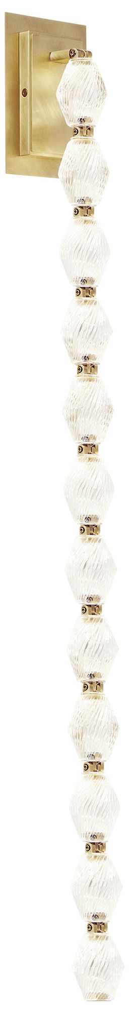 Image 5 Visual Comfort Modern 2700K LED 40 inch Tall Crystal and Brass Wall Sconce more views