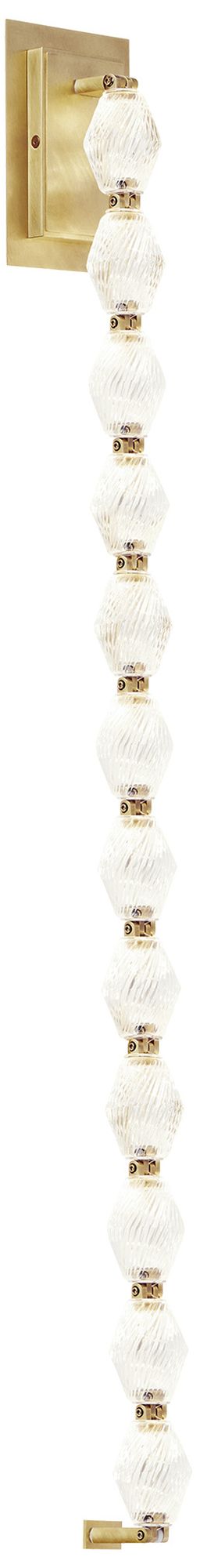 Image 6 Visual Comfort Modern 2700K LED 40 inch Tall Crystal and Brass Wall Sconce more views