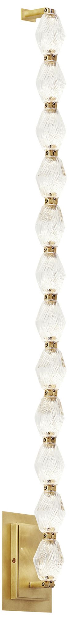 Image 7 Visual Comfort Modern 2700K LED 40 inch Tall Crystal and Brass Wall Sconce more views