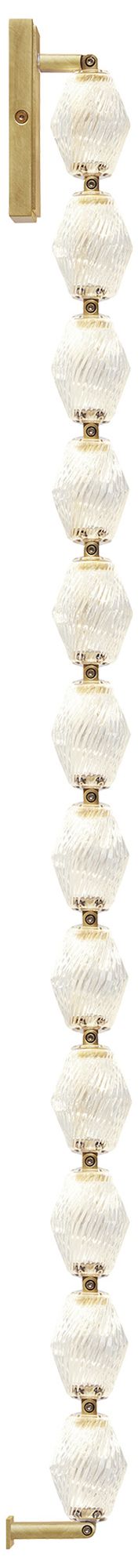 Visual Comfort Modern 2700K LED 40 inch Tall Crystal and Brass Wall Sconce