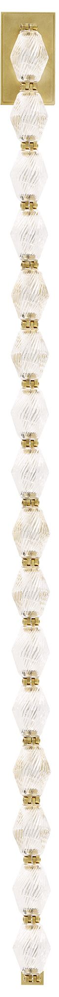 Visual Comfort Modern 2700K LED 53 inch Tall Crystal and Brass Wall Sconce