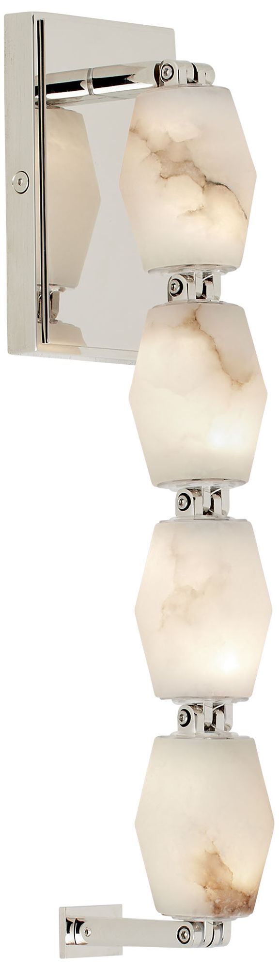 Image 2 Visual Comfort Modern 27K LED 15 inch Tall Alabaster and Nickel Wall Sconce more views