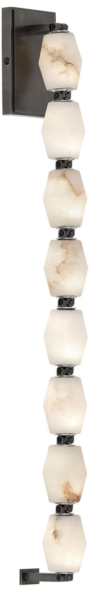 Image 2 Visual Comfort Modern 27K LED 28 inch Tall Alabaster and Bronze Wall Sconce more views