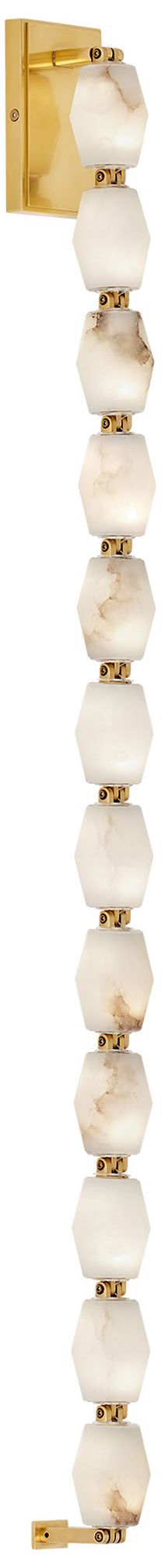 Image 2 Visual Comfort Modern 27K LED 40 inch Tall Alabaster and Brass Wall Sconce more views