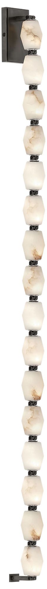 Image 2 Visual Comfort Modern 27K LED 53 inch Tall Alabaster and Bronze Wall Sconce more views