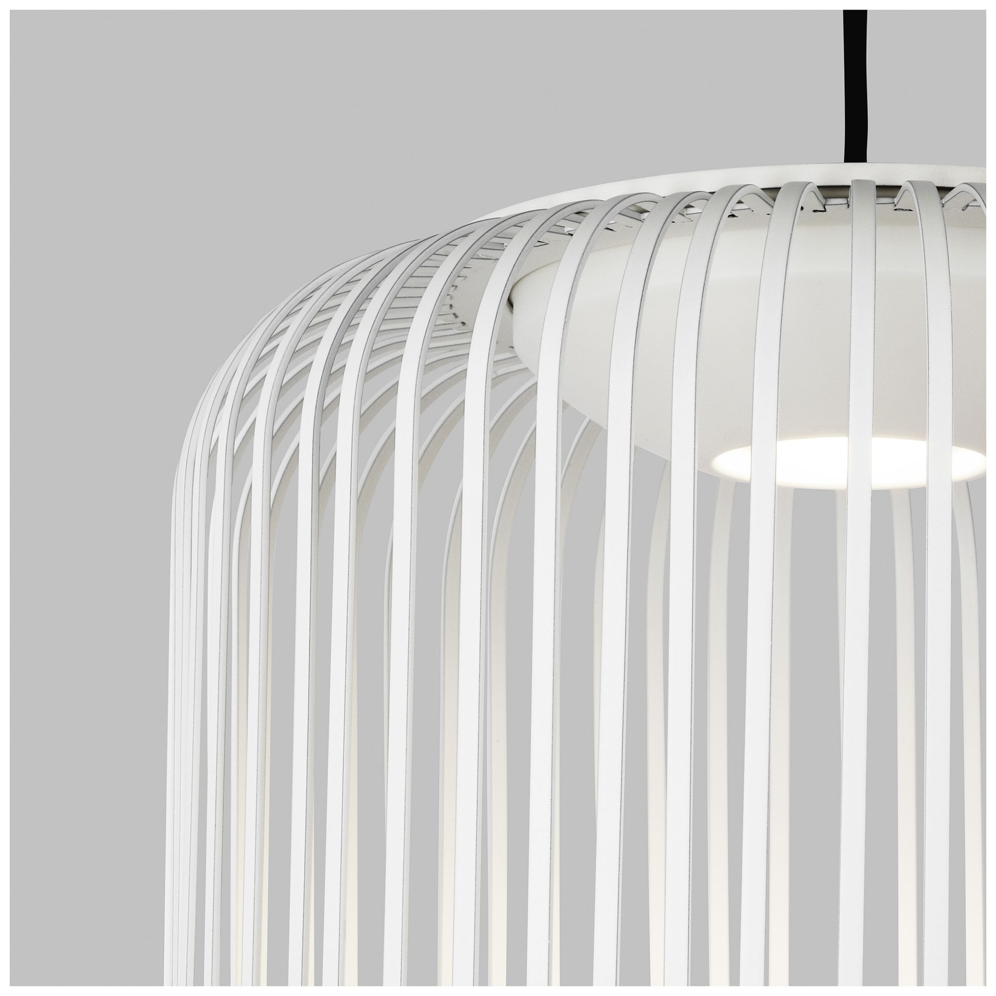 Image 2 Visual Comfort Modern 3000K LED 12 inch Diameter Matte White Metal Pendant more views