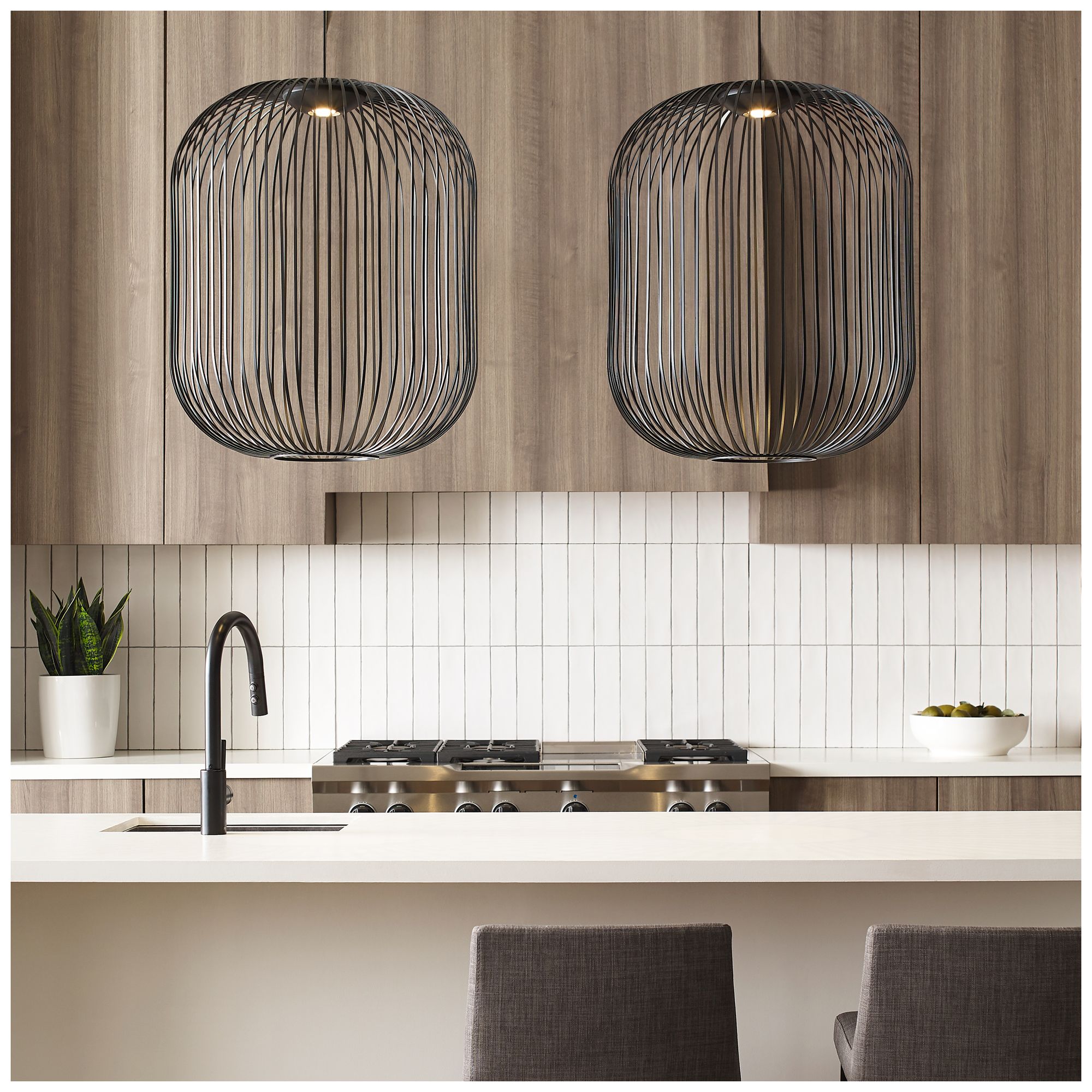 Visual Comfort Modern 3000K LED 23 inch Diameter Matte Black Metal Pendant