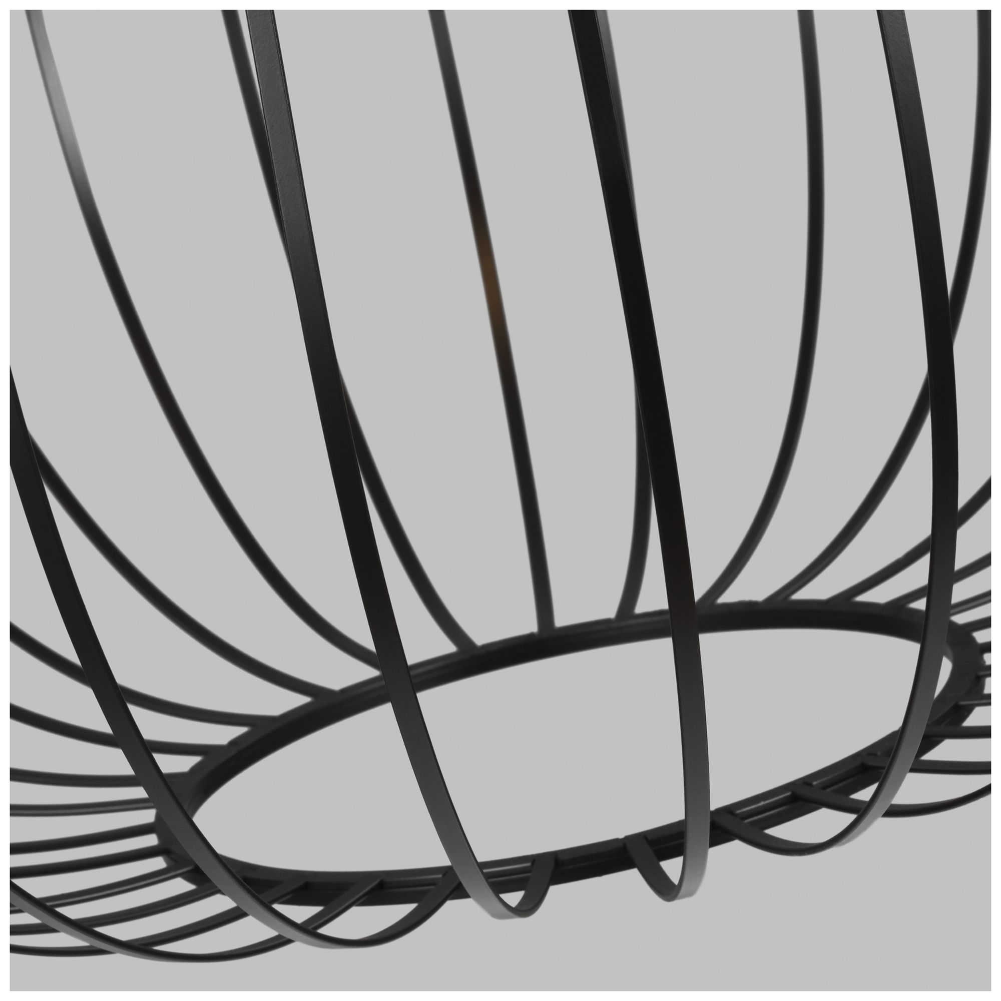 Image 4 Visual Comfort Modern 3000K LED 23 inch Diameter Matte Black Metal Pendant more views