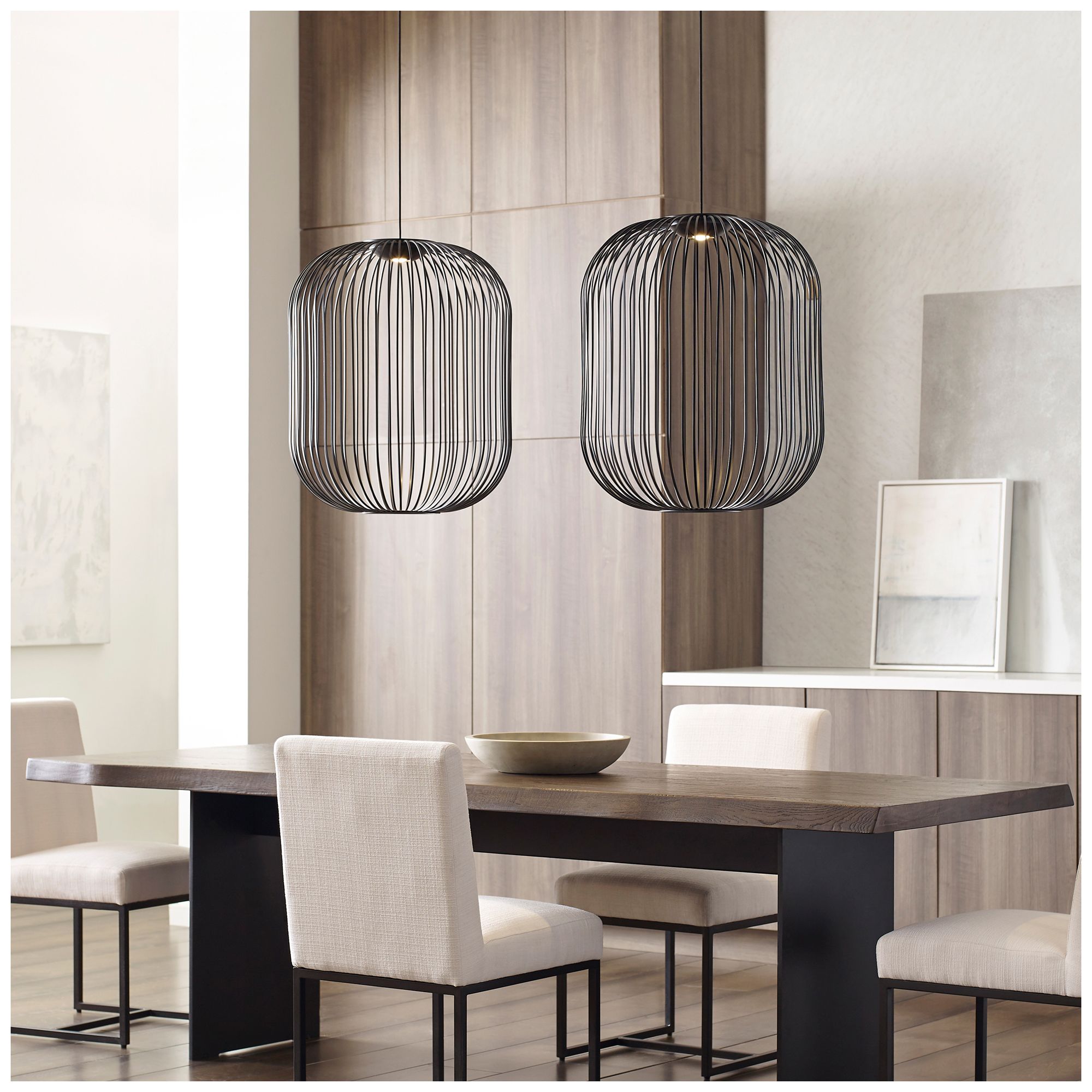 Visual Comfort Modern 3000K LED 23 inch Diameter Matte Black Metal Pendant