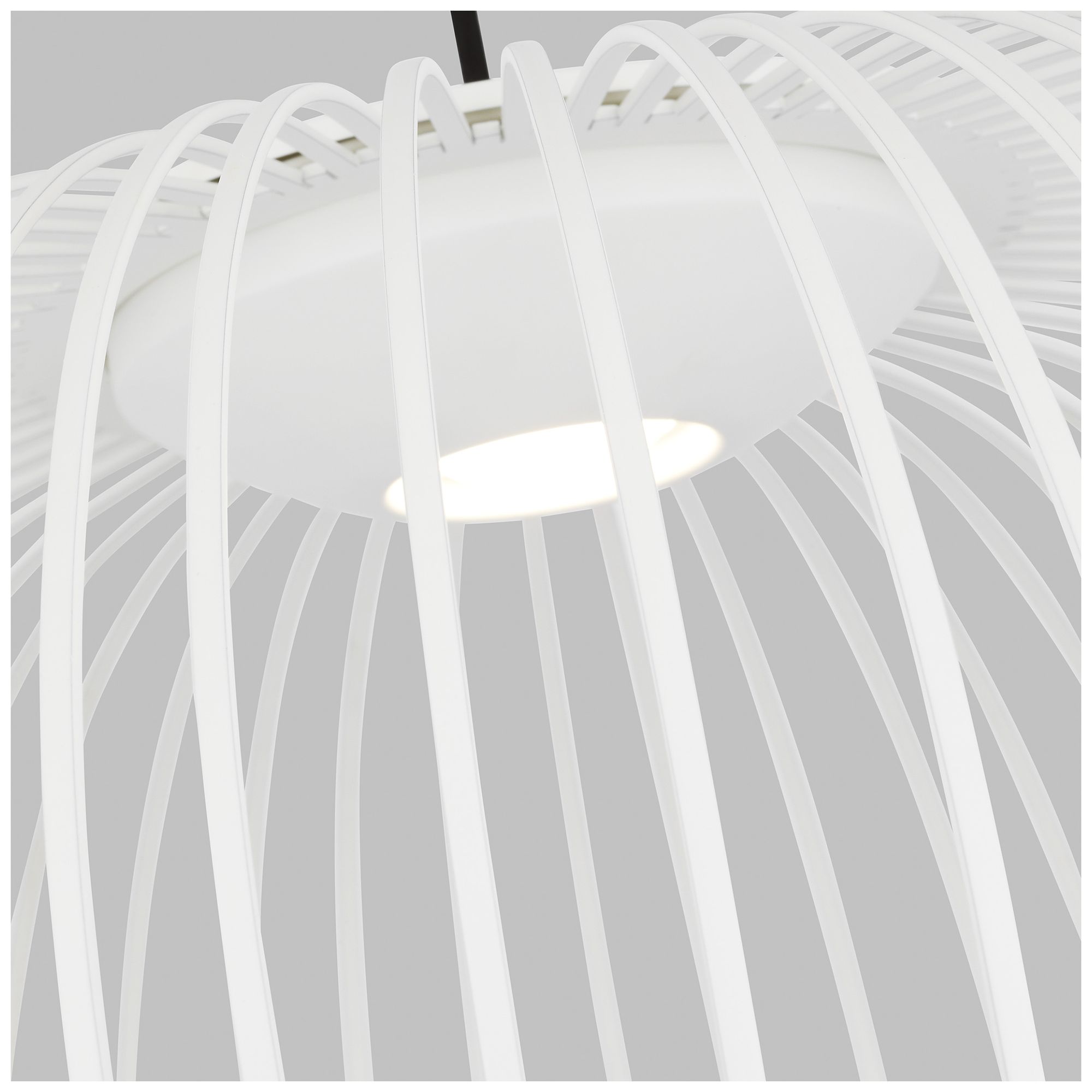 Image 2 Visual Comfort Modern 3000K LED 23 inch Diameter Matte White Metal Pendant more views
