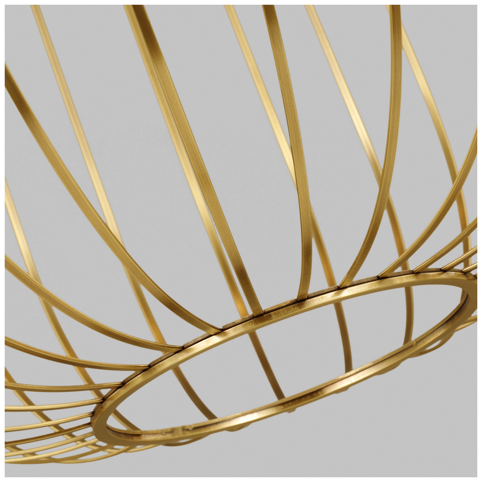 Image 3 Visual Comfort Modern 3000K LED 23 inch Diameter Plated Brass Metal Pendant more views