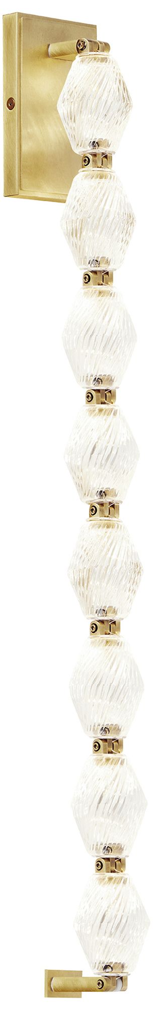 Image 2 Visual Comfort Modern 3000K LED 28 inch Tall Crystal and Brass Wall Sconce more views