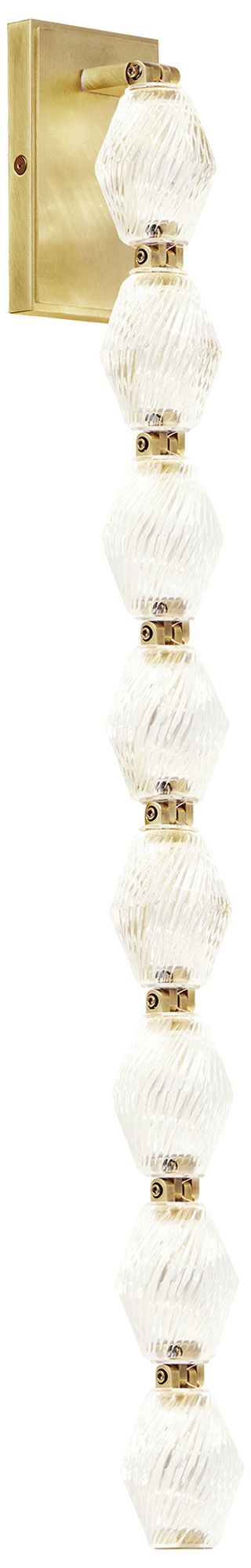 Image 3 Visual Comfort Modern 3000K LED 28 inch Tall Crystal and Brass Wall Sconce more views