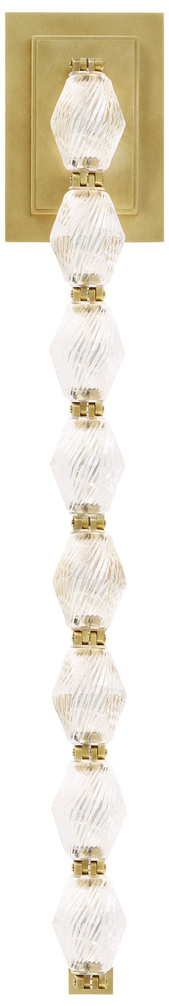 Image 4 Visual Comfort Modern 3000K LED 28 inch Tall Crystal and Brass Wall Sconce more views