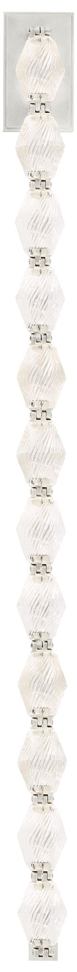 Visual Comfort Modern 3000K LED 40 inch Tall Crystal and Nickel Wall Sconce