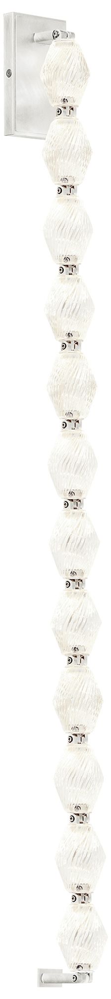 Image 2 Visual Comfort Modern 3000K LED 40 inch Tall Crystal and Nickel Wall Sconce more views