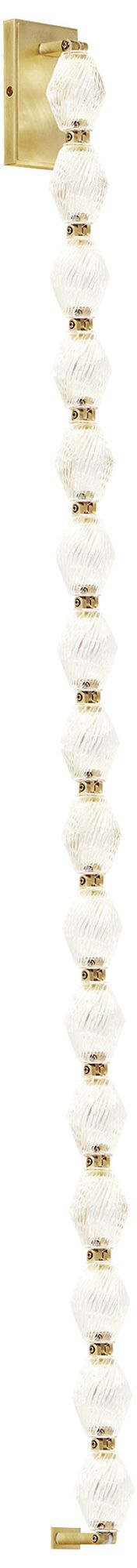 Image 2 Visual Comfort Modern 3000K LED 53 inch Tall Crystal and Brass Wall Sconce more views