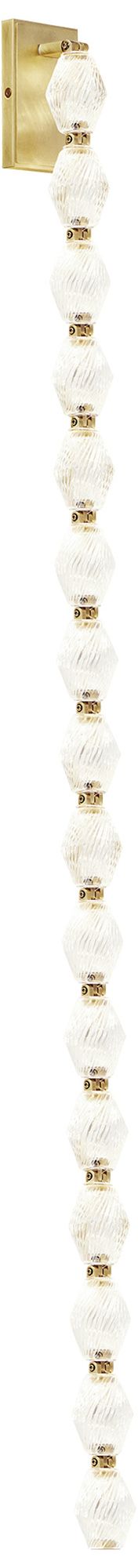 Image 3 Visual Comfort Modern 3000K LED 53 inch Tall Crystal and Brass Wall Sconce more views