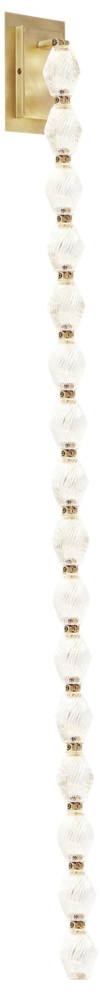 Image 5 Visual Comfort Modern 3000K LED 53 inch Tall Crystal and Brass Wall Sconce more views