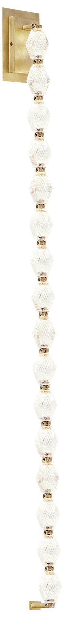 Image 6 Visual Comfort Modern 3000K LED 53 inch Tall Crystal and Brass Wall Sconce more views