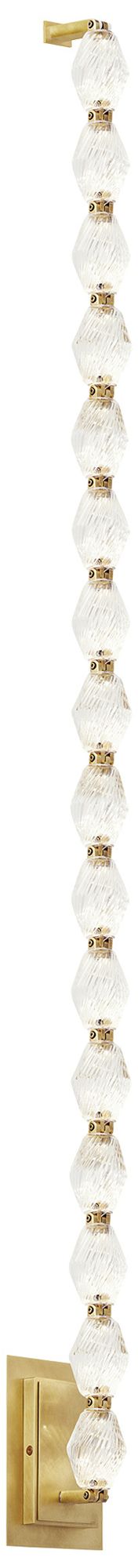 Image 7 Visual Comfort Modern 3000K LED 53 inch Tall Crystal and Brass Wall Sconce more views