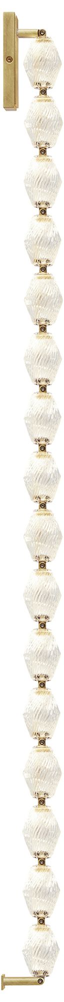 Visual Comfort Modern 3000K LED 53 inch Tall Crystal and Brass Wall Sconce