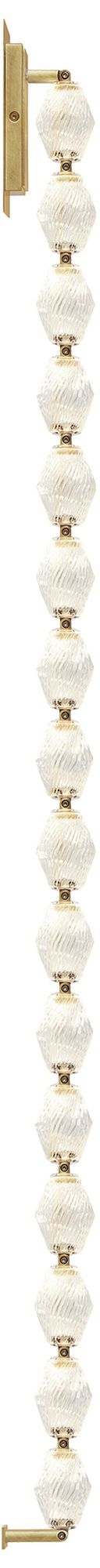 Visual Comfort Modern 3000K LED 53 inch Tall Crystal and Brass Wall Sconce