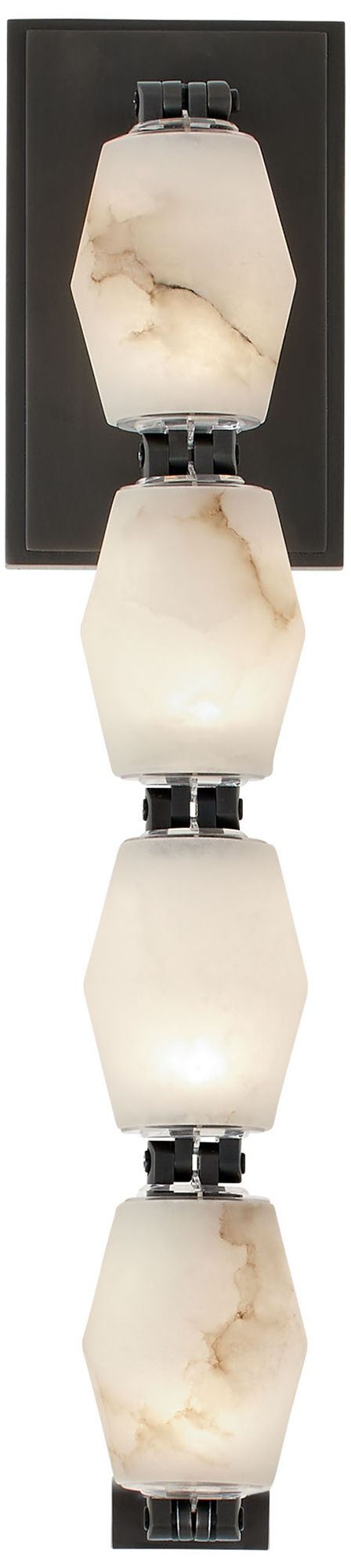 Visual Comfort Modern 30K LED 15 inch Tall Alabaster and Bronze Wall Sconce