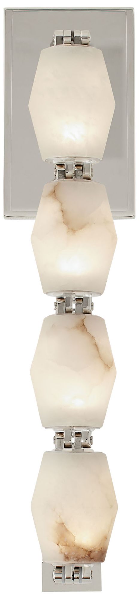 Visual Comfort Modern 30K LED 15 inch Tall Alabaster and Nickel Wall Sconce