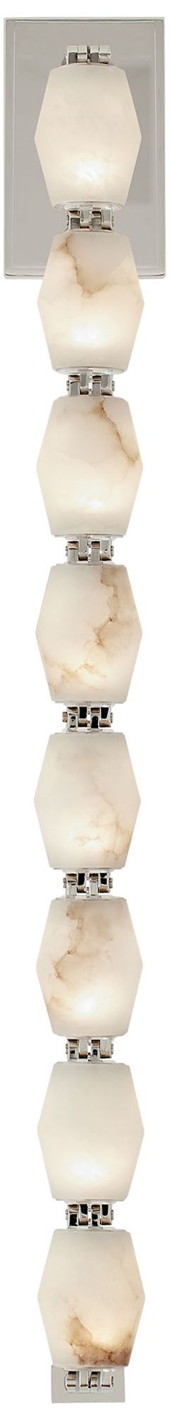Visual Comfort Modern 30K LED 28 inch Tall Alabaster and Nickel Wall Sconce