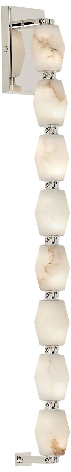 Image 2 Visual Comfort Modern 30K LED 28 inch Tall Alabaster and Nickel Wall Sconce more views