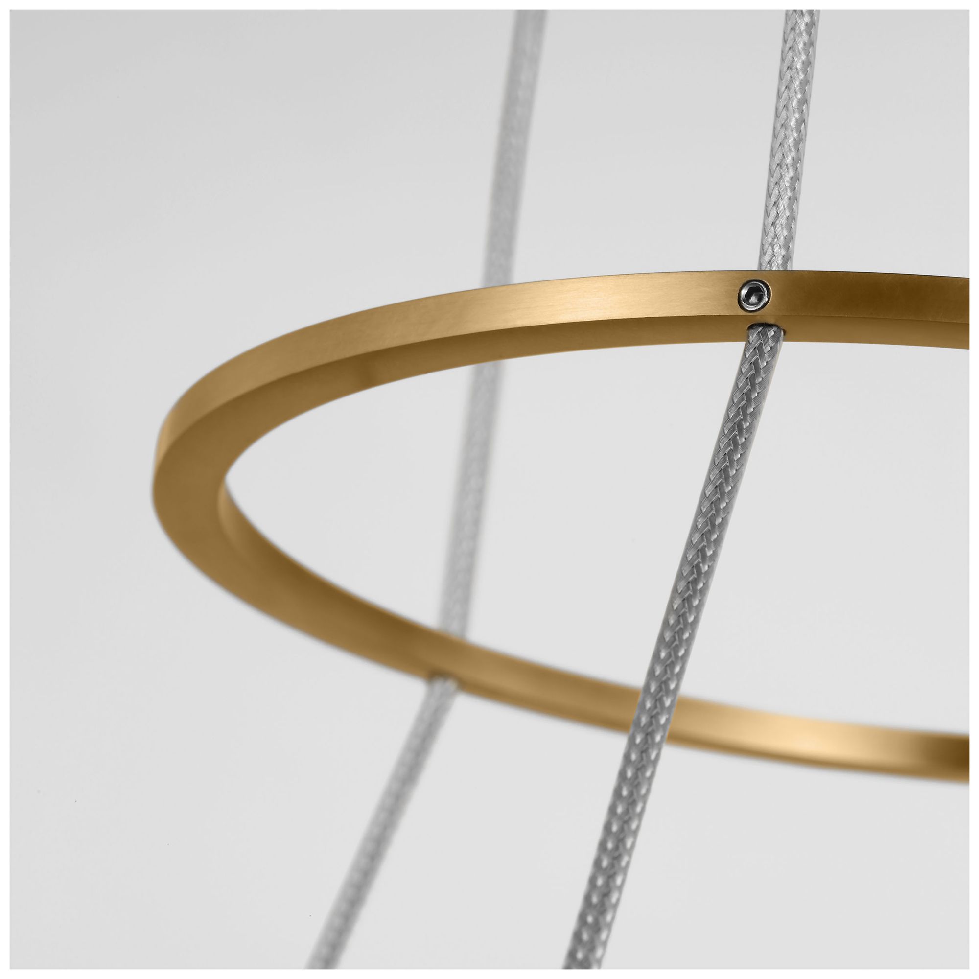 Image 7 Visual Comfort Modern 30K LED 30 inch Natural Oak and Brass Ring Chandelier more views