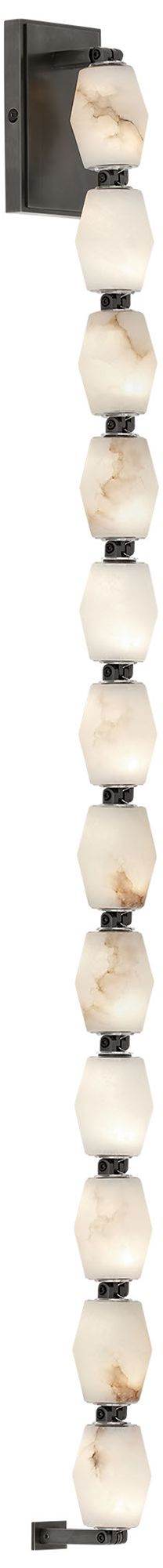 Image 2 Visual Comfort Modern 30K LED 40 inch Tall Alabaster and Bronze Wall Sconce more views