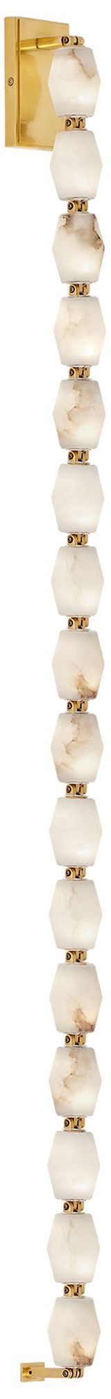 Image 2 Visual Comfort Modern 30K LED 53 inch Tall Alabaster and Brass Wall Sconce more views