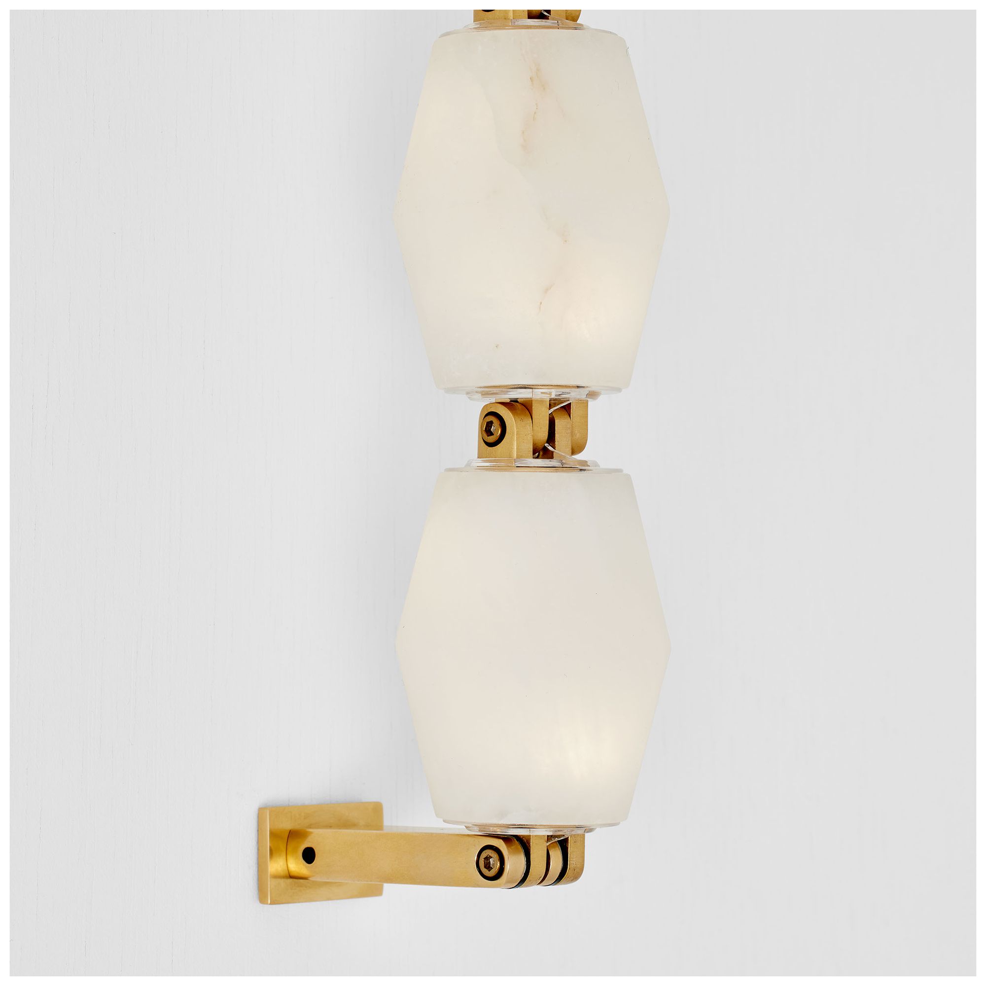 Image 5 Visual Comfort Modern 30K LED 53 inch Tall Alabaster and Brass Wall Sconce more views