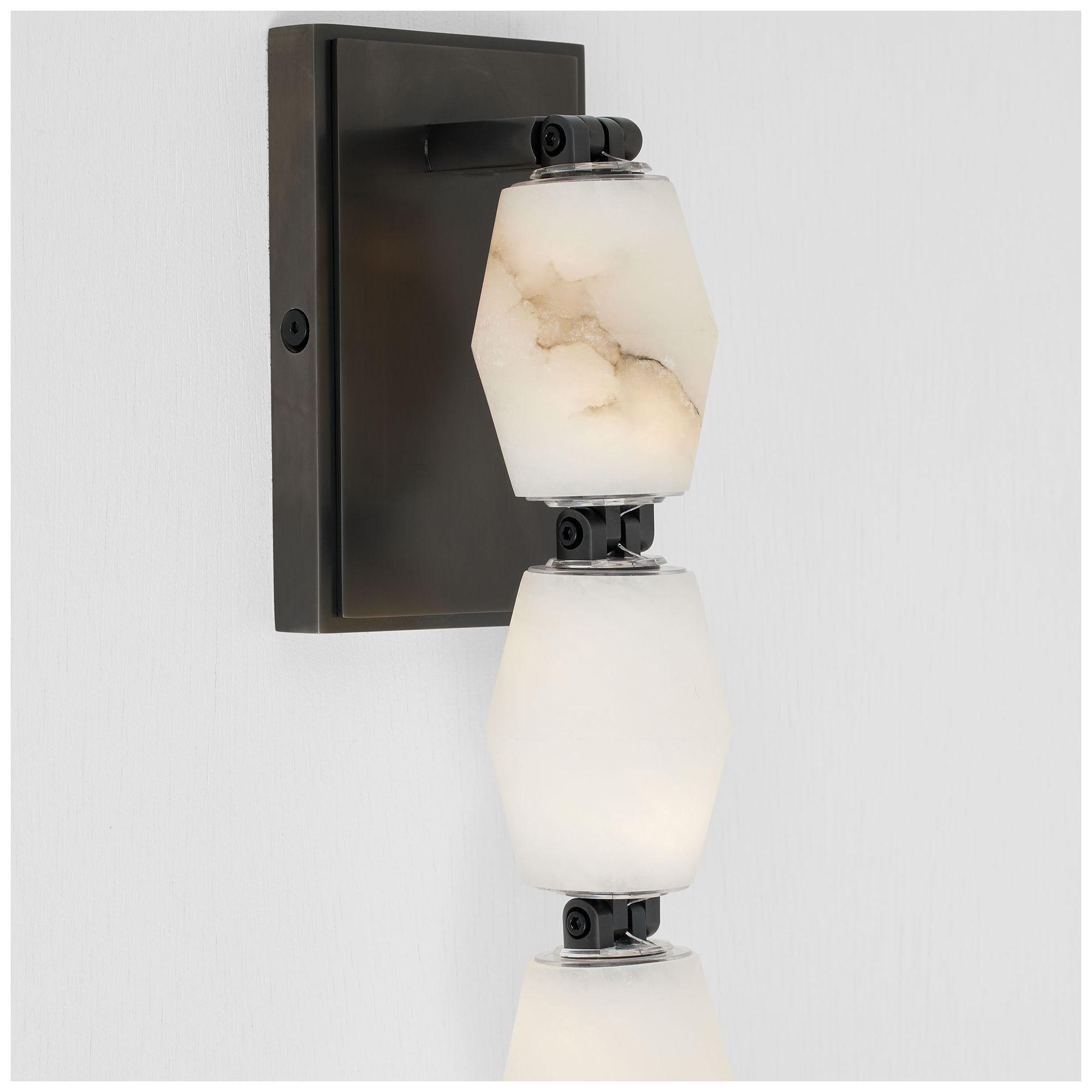 Image 3 Visual Comfort Modern 30K LED 53 inch Tall Alabaster and Bronze Wall Sconce more views